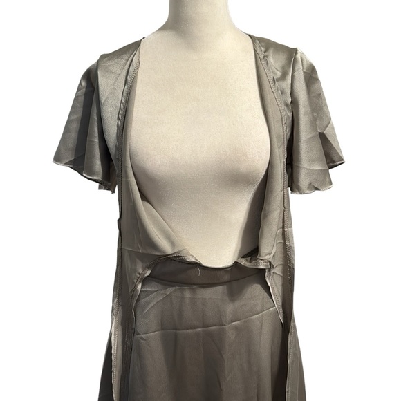 Sexy open tie front deep plunge cocktail dress - Picture 4 of 7